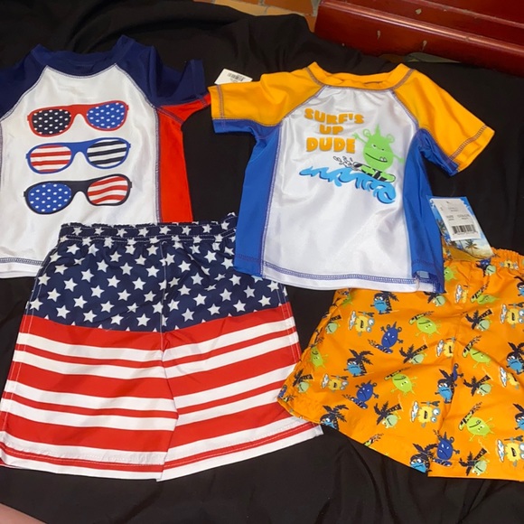24m boys swim set lot, boys bathing suits, NWT, 2 different patterns. Brand new - Picture 5 of 15